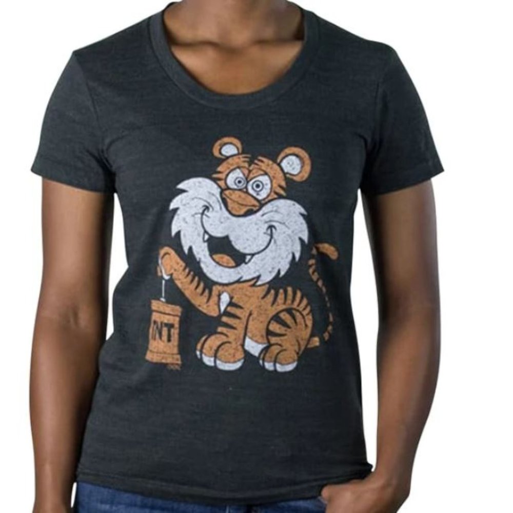 NWT Choke Heathered Black Tiger Fun T-shirt Medium